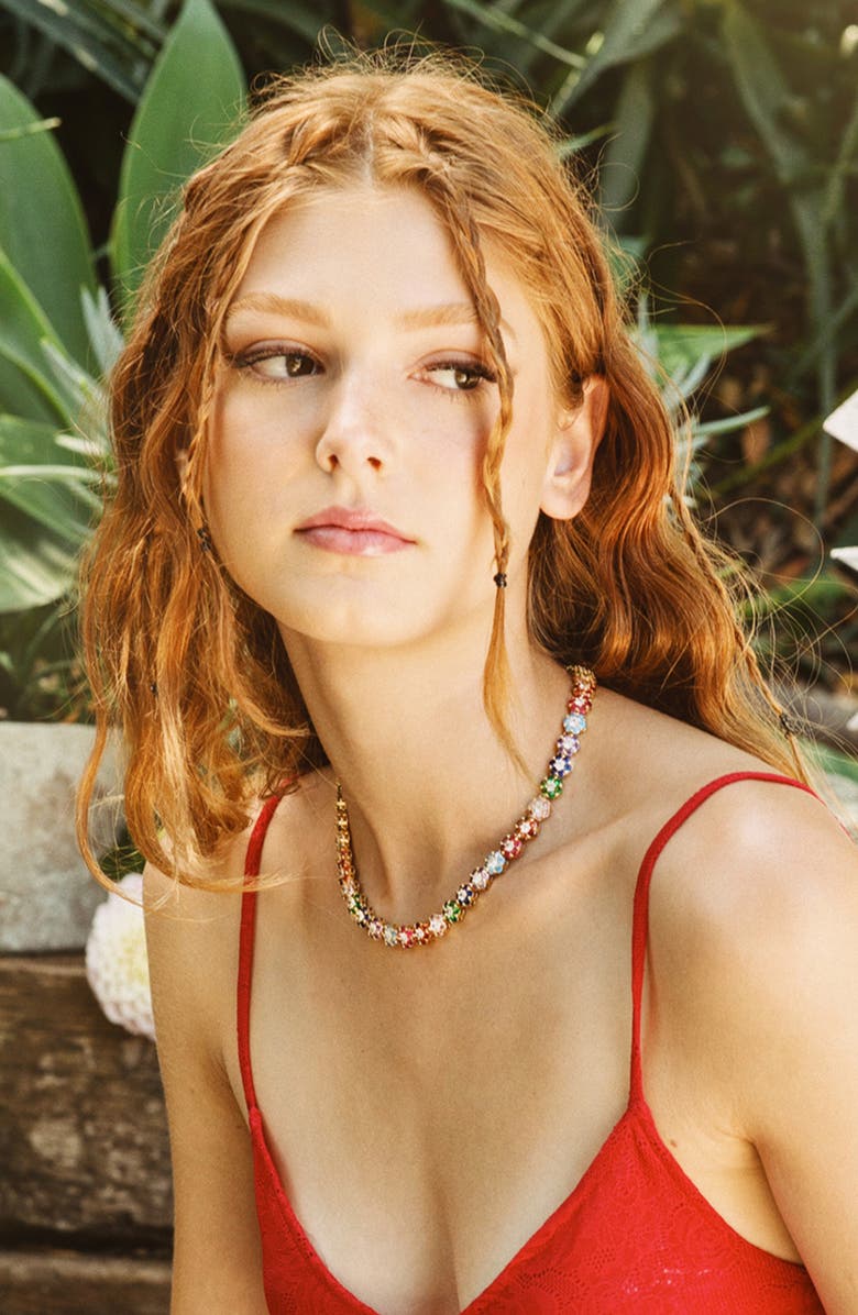 Petit Moments Orla Zircon Flower Collar Necklace, Alternate, color, 