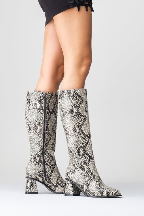 Prologue Shoes Elly Pattern Block Heel Boot In Multi