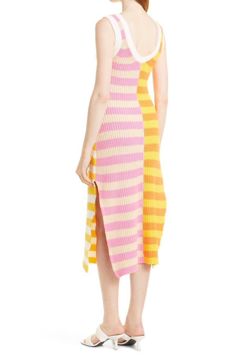 STAUD Seashore Colorblock Stripe Tank Dress, Alternate, color, 