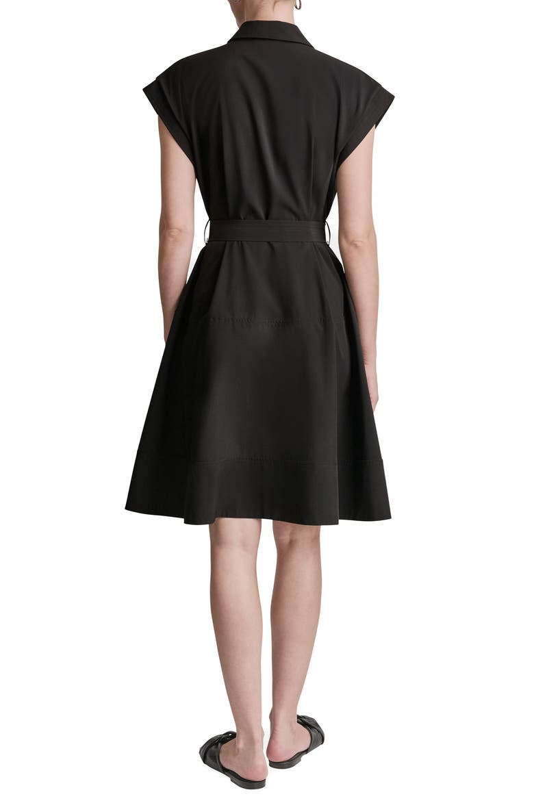 Belted A-Line Shirtdress, Alternate, color, BLACK