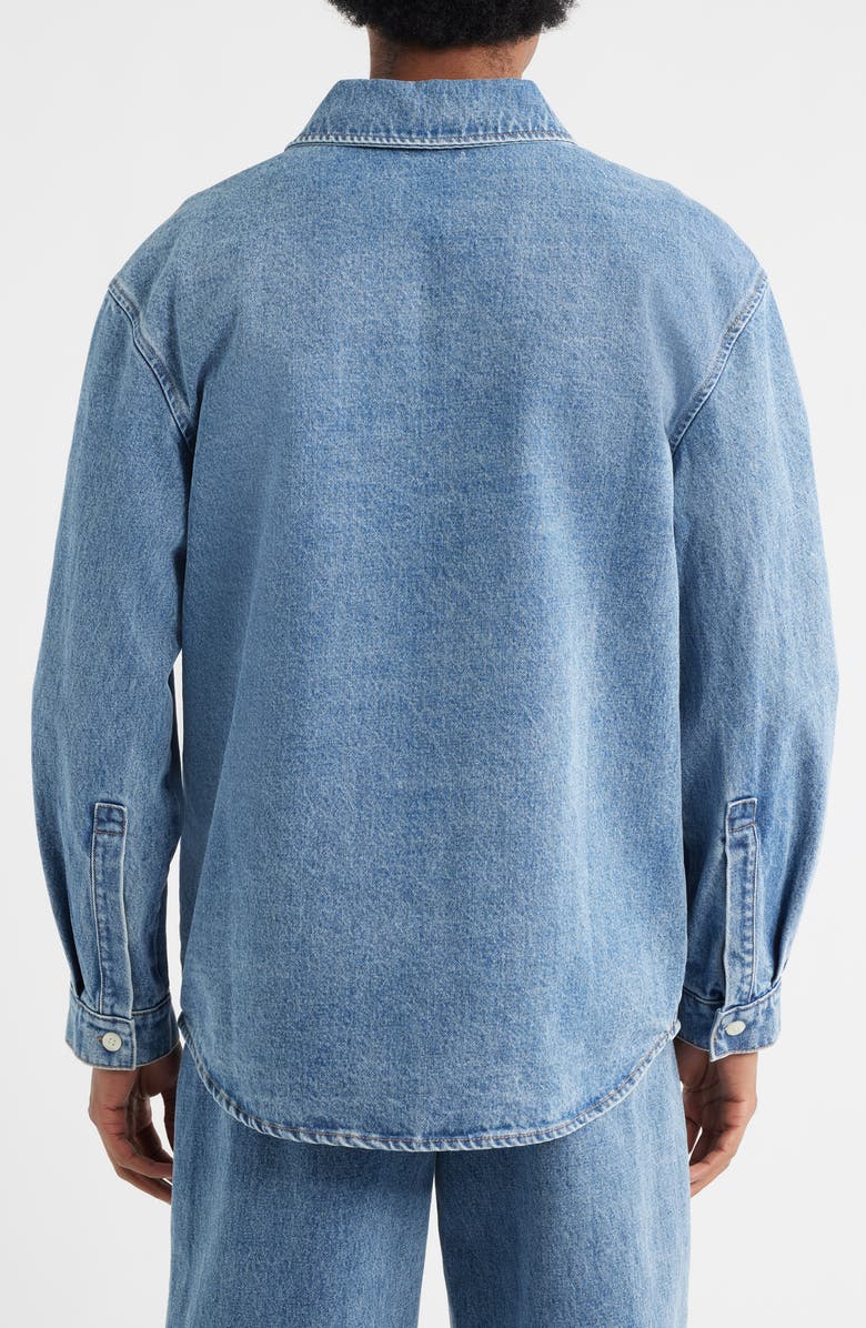 KROST Oversize Cotton Denim Button-Up Shirt, Alternate, color, Medium Wash 1