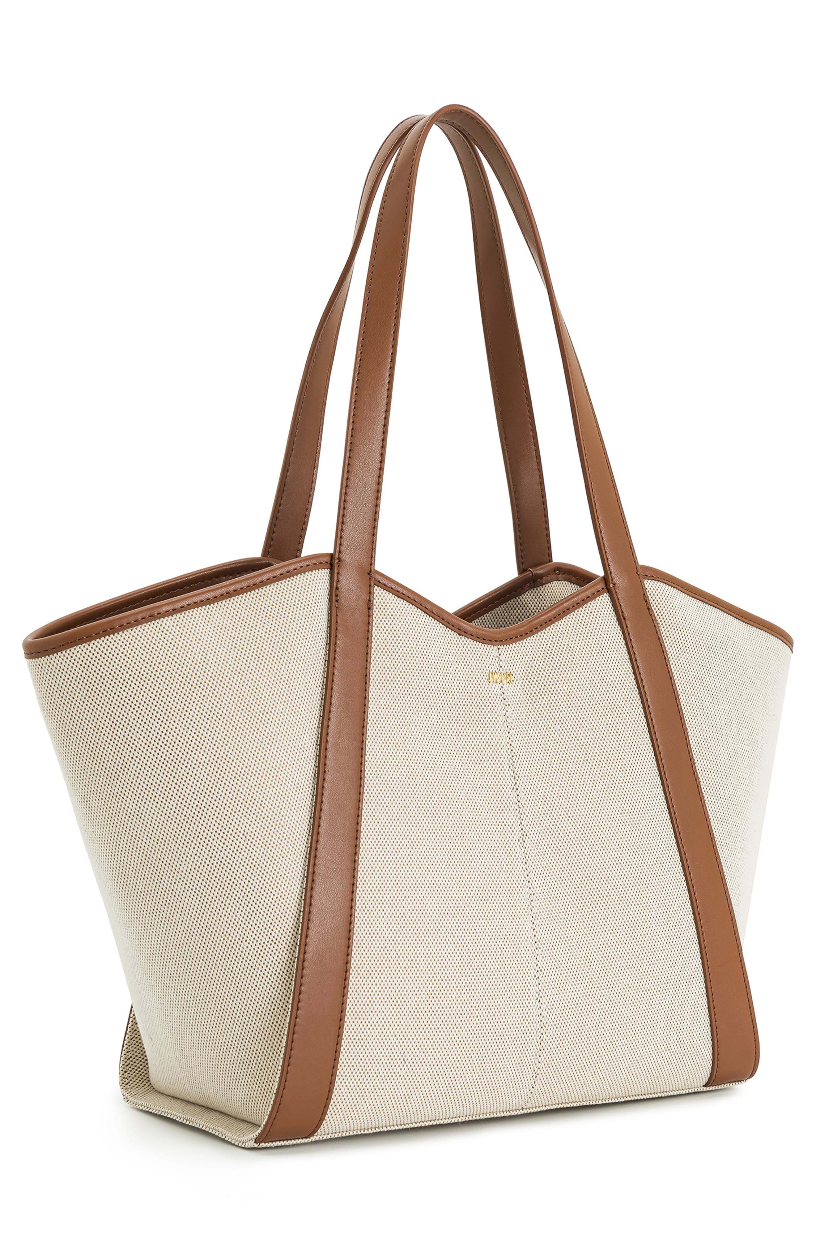 JW PEI Large Kiana Canvas Tote, Alternate, color, Brown Canvas