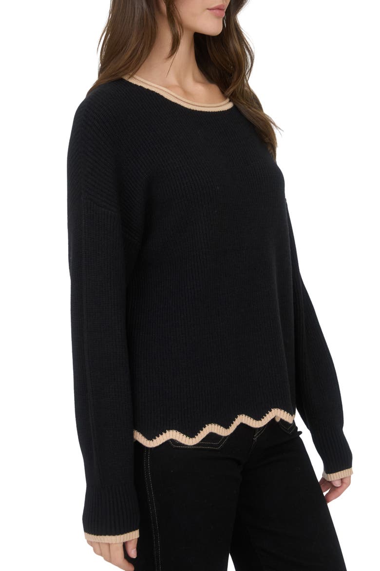 Wavy Sweater, Alternate, color, BLACK
