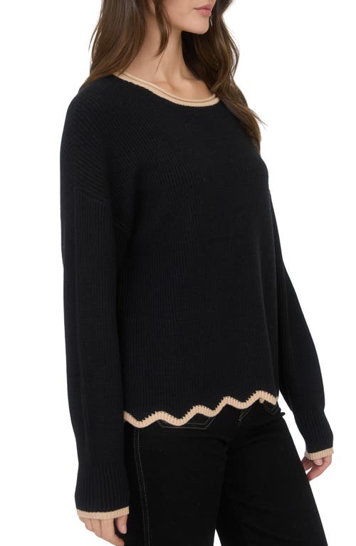 Blu Pepper Wavy Sweater In Black
