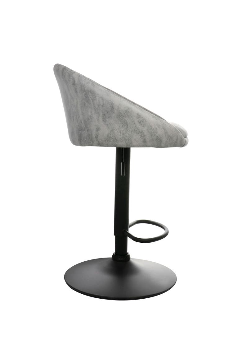 2 Piece Cloth Adjustable Bar Stool Set, Alternate, color, Gray