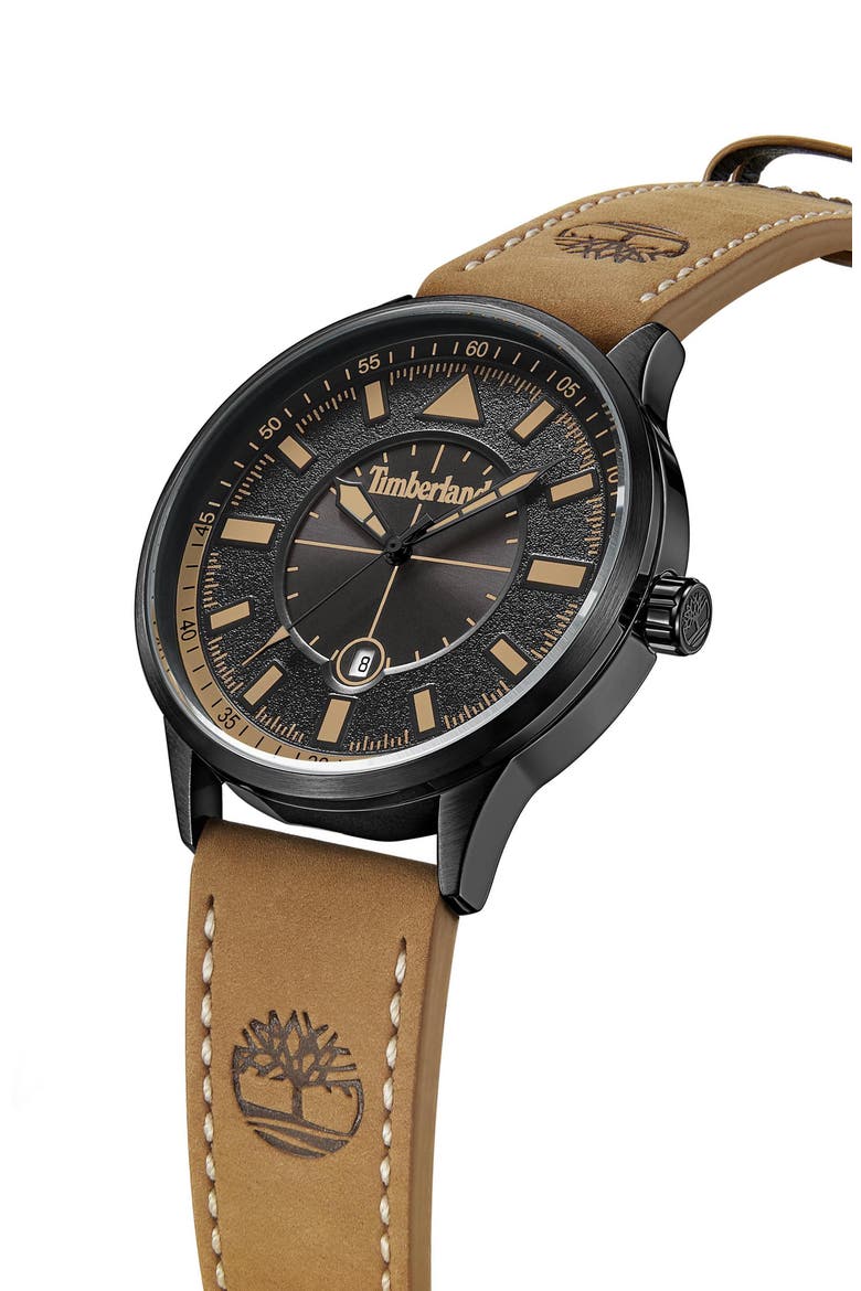 Classic Leather Strap Watch, 44mm, Alternate, color, TAN