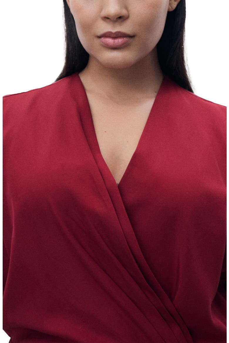 Vene Faux Wrap Dress, Alternate, color, MAROON
