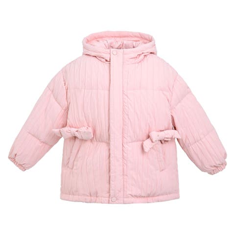Bow Quilted Puffer Jacket (Toddler & Little Kid)