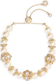 Marchesa Pavé Crystal & Imitation Pearl Slider Bracelet