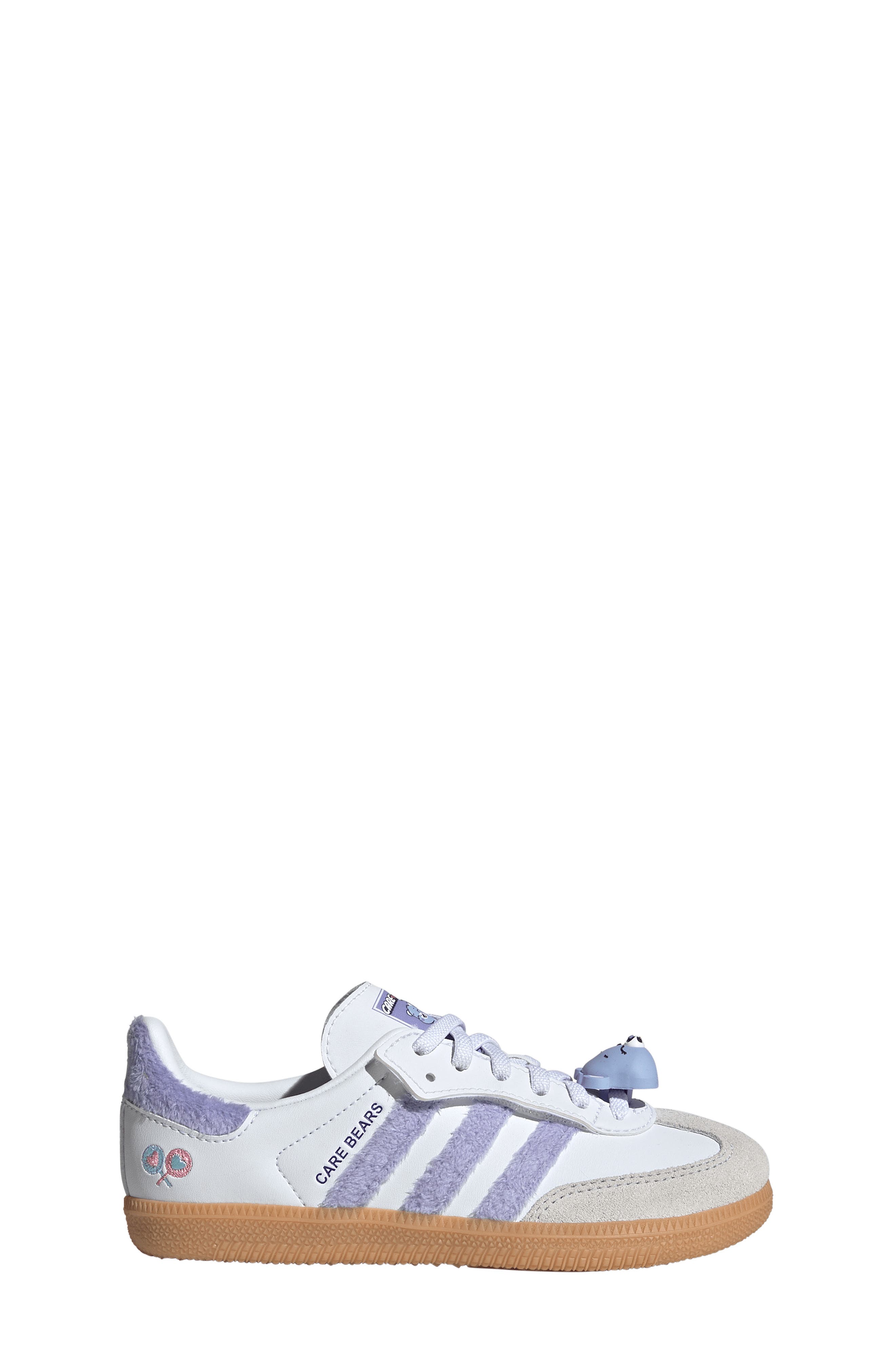Kids' x Care Bears Samba OG Elastic Lace Sneaker, Alternate, color, LIGHT PURPLE/ WHITE/ BLUE