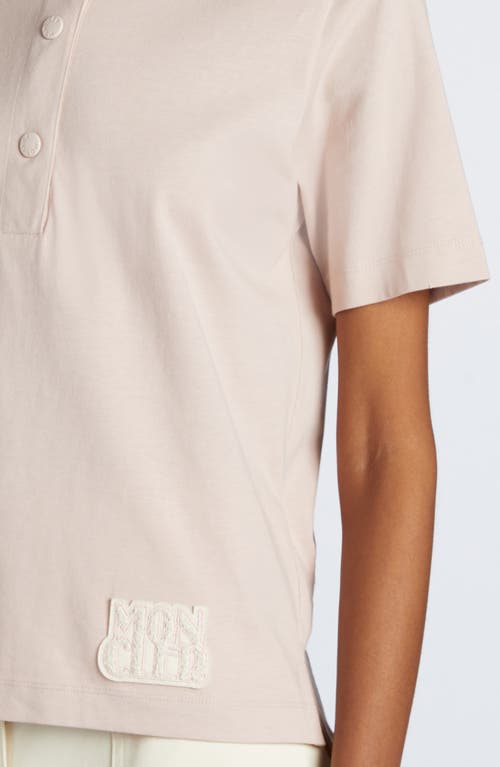 Moncler Short Sleeve Cotton Polo In Pink