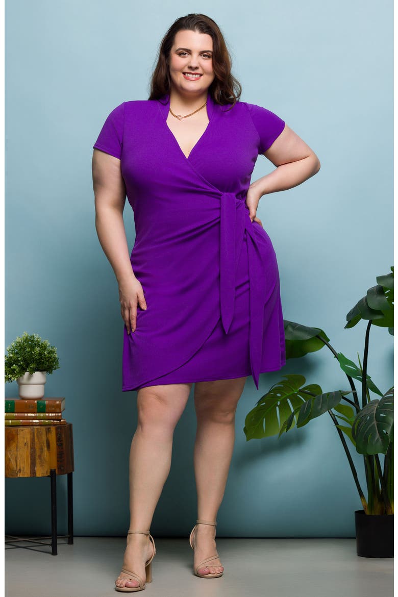 Wrap Dress, Alternate, color, PURPLE