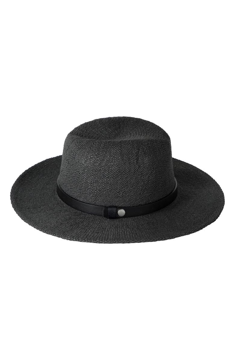 AllSaints Stonewash Straw Fedora, Main, color, 