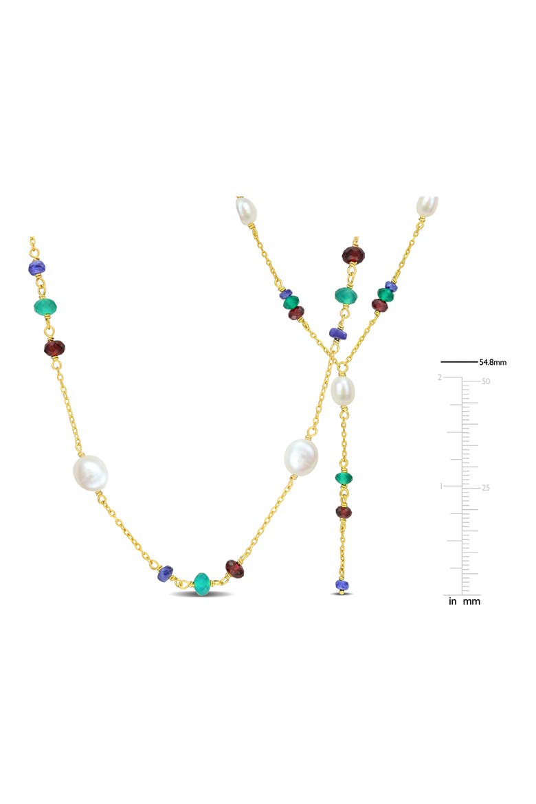 Blue Sapphire Garnet Lariat Necklace, Alternate, color, BLUE/ GREEN/ GARNET