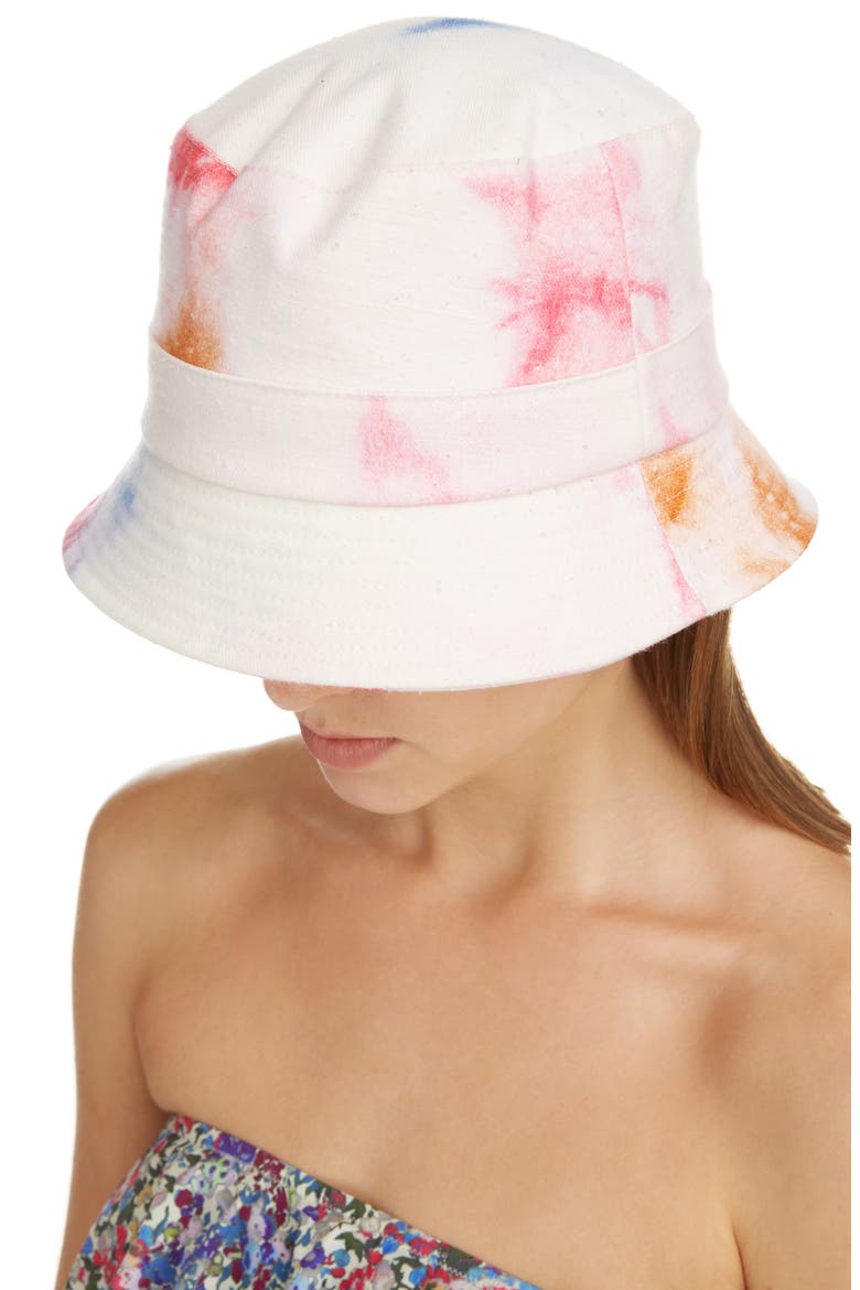Haley Slouchy Tie Dye Bucket Hat, Alternate, color, PINK