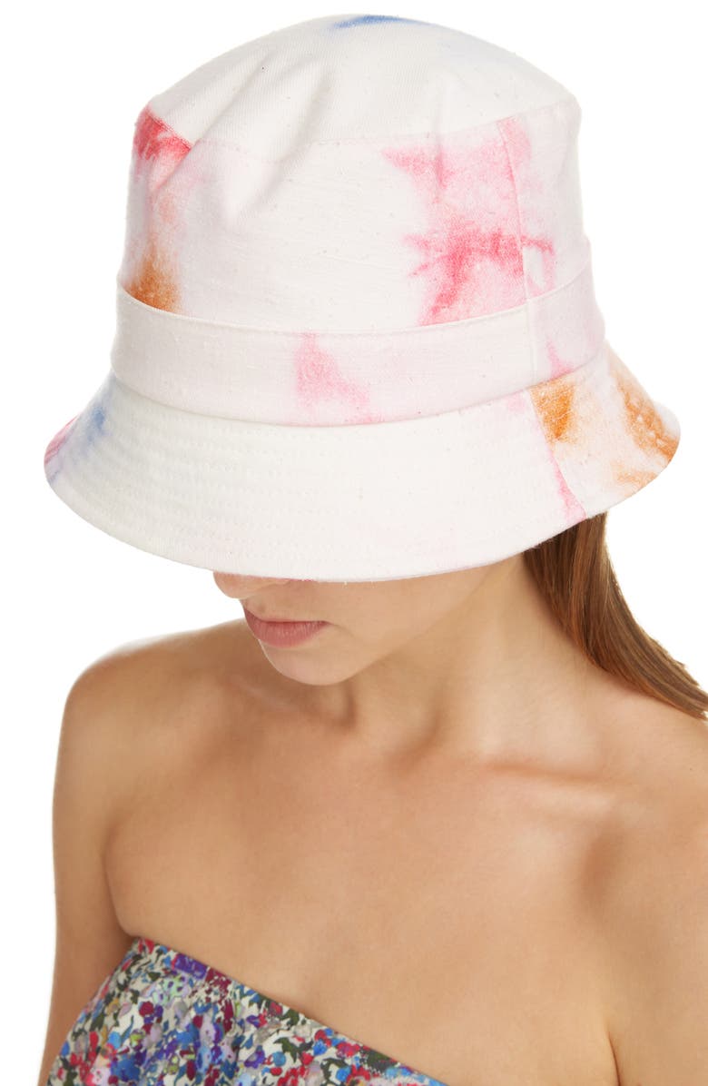 Isabel Marant Haley Slouchy Tie Dye Bucket Hat, Alternate, color, 