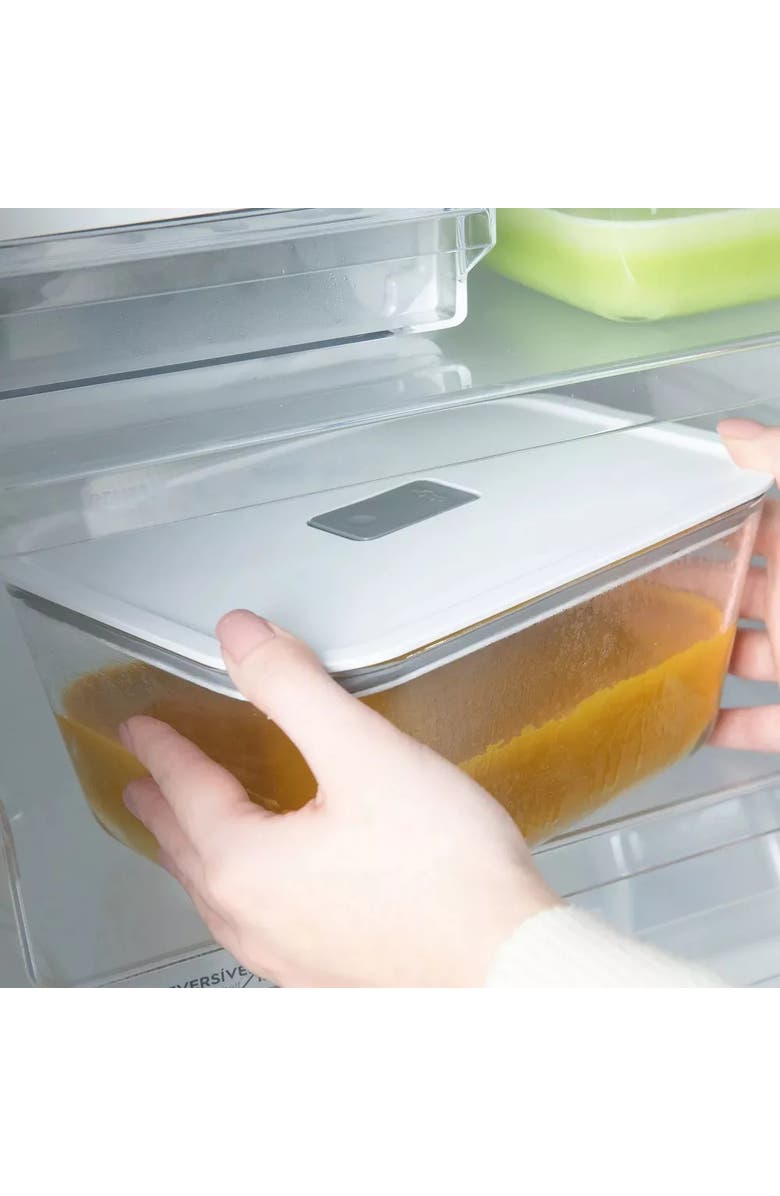 OU Stackable Airtight Glass Food Storage Container with Microwave Valve and Leak Proof Lid, Alternate, color,