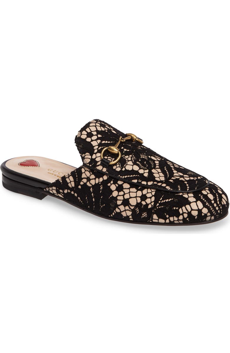 Gucci Lace Princetown Loafer Mule, Main, color,