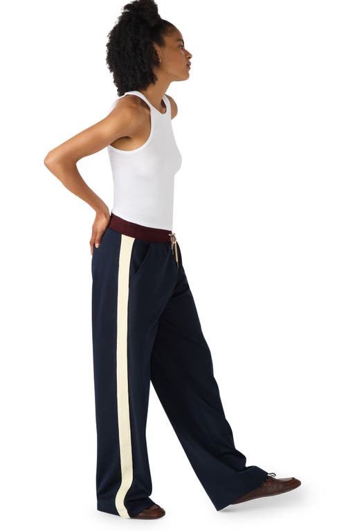 Steve Madden Daisy Side Stripe Wide Leg Pants In Blue