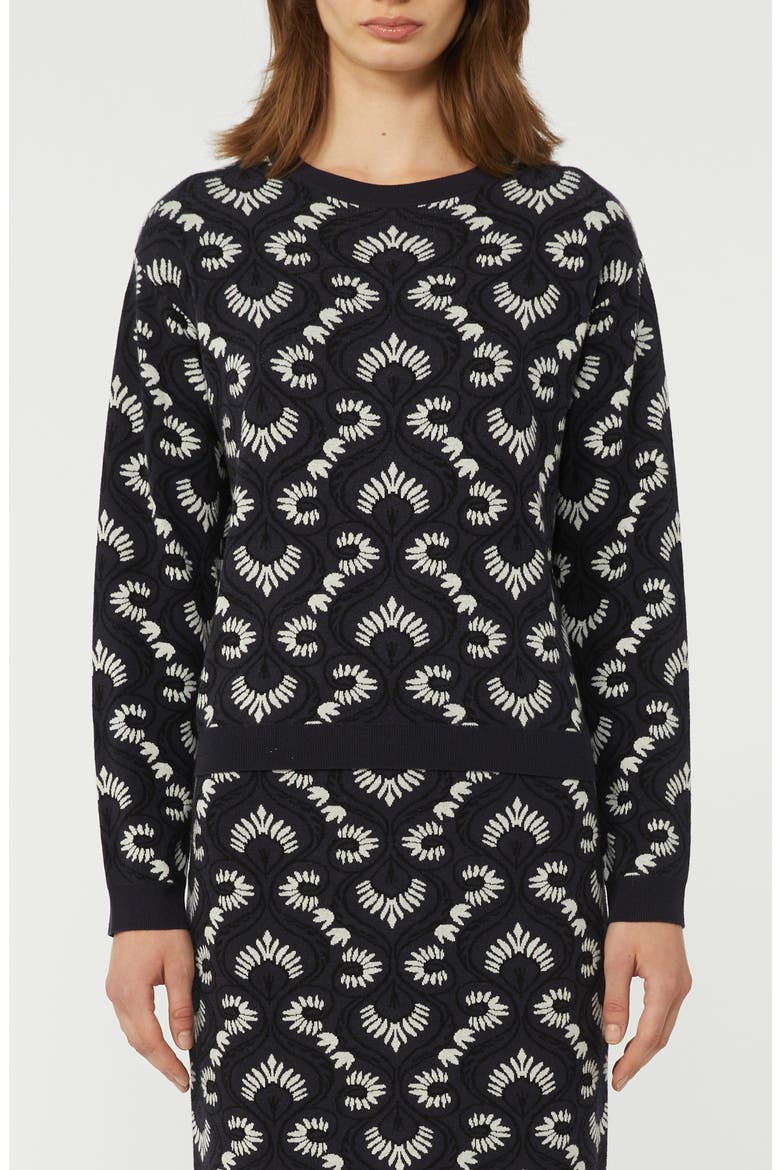 Abstract Print Crewneck Sweater, Main, color, NAVY