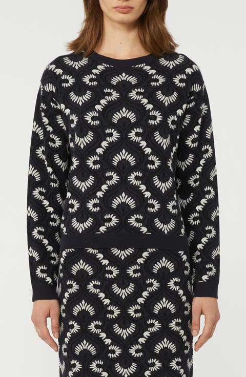 Abstract Print Crewneck Sweater