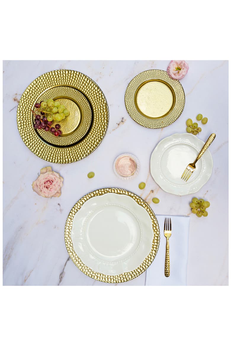 Pelli Glass Gold Charger, Alternate, color, GOLD