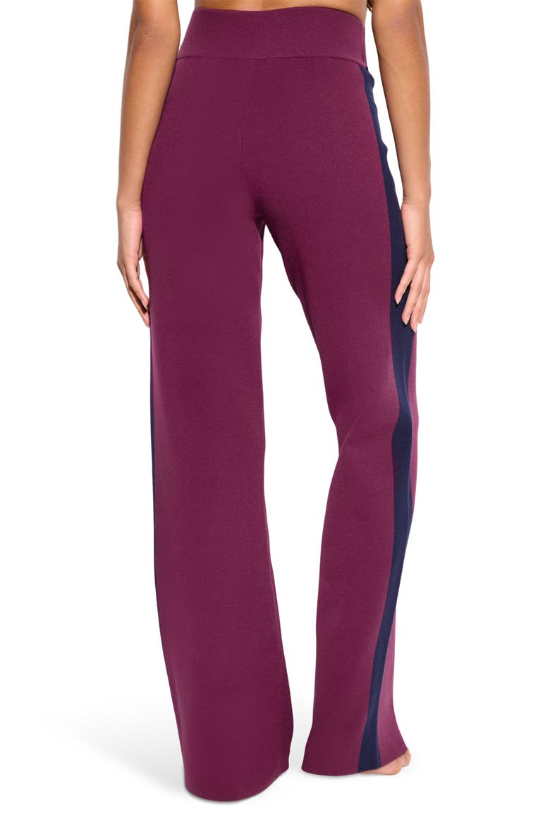 Blake Jacquard Knit Wide Leg Pants, Alternate, color, DARK DAHLIA