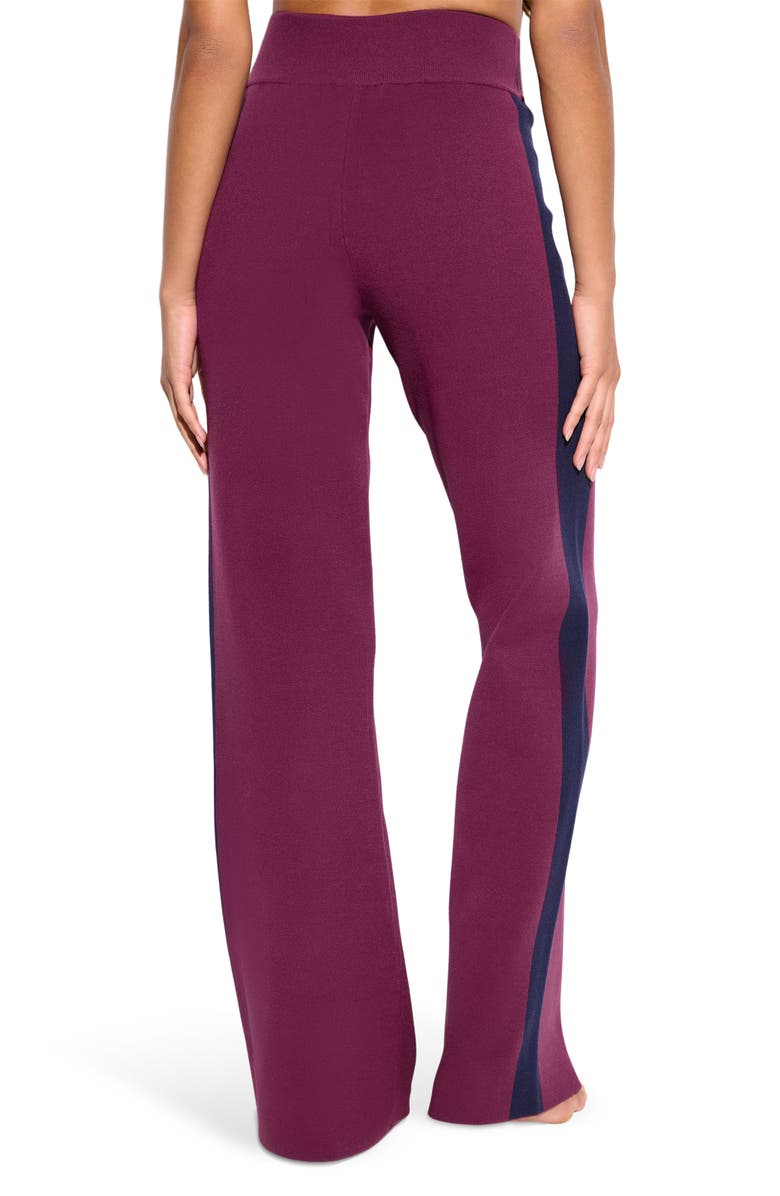 Spiritual Gangster Blake Jacquard Knit Wide Leg Pants, Alternate, color, Dark Dahlia