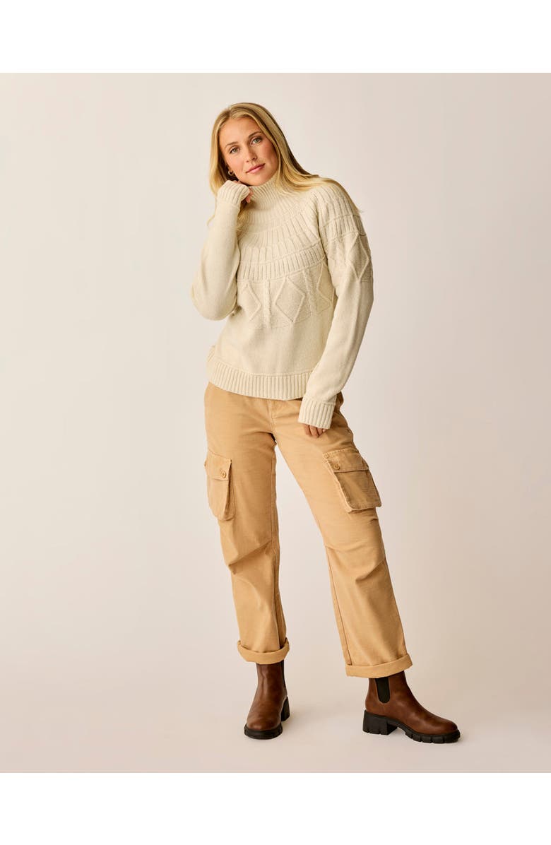 Carve Designs Neve Cable Turtleneck, Main, color, Birch