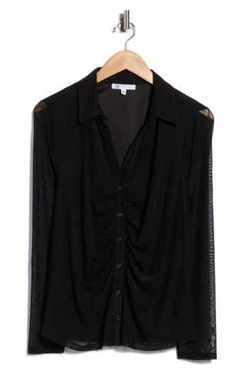 Ruched Front Mesh Top