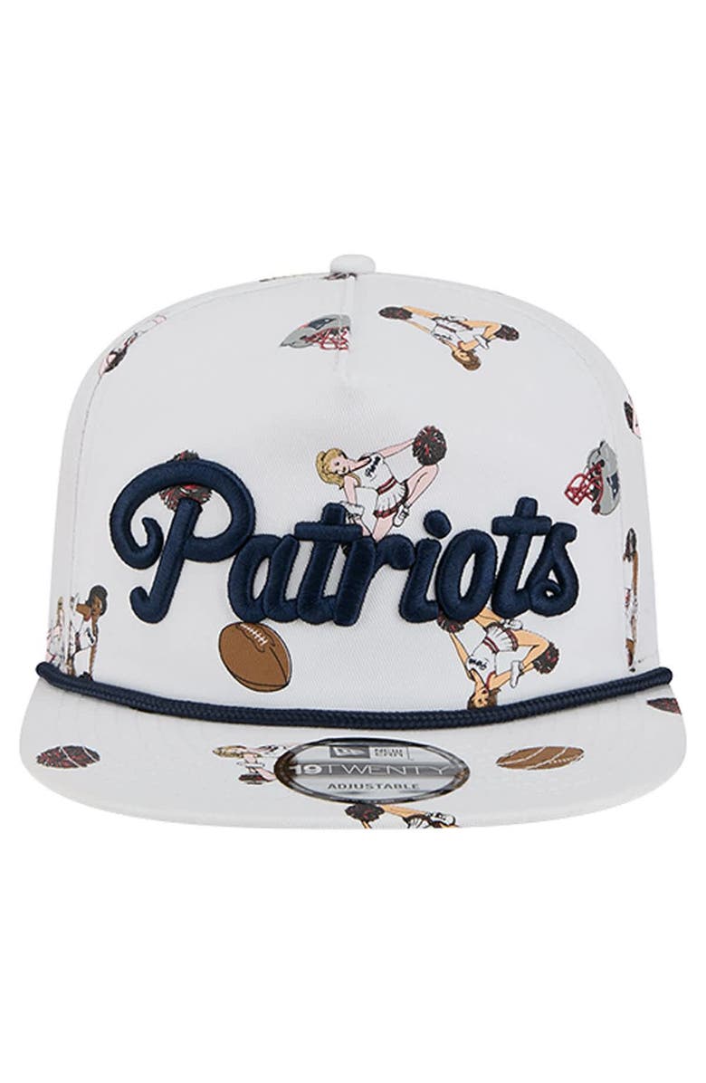 New Era Men
s New Era  White New England Patriots Team Cheer 19TWENTY Snapback Hat, Alternate, color, White