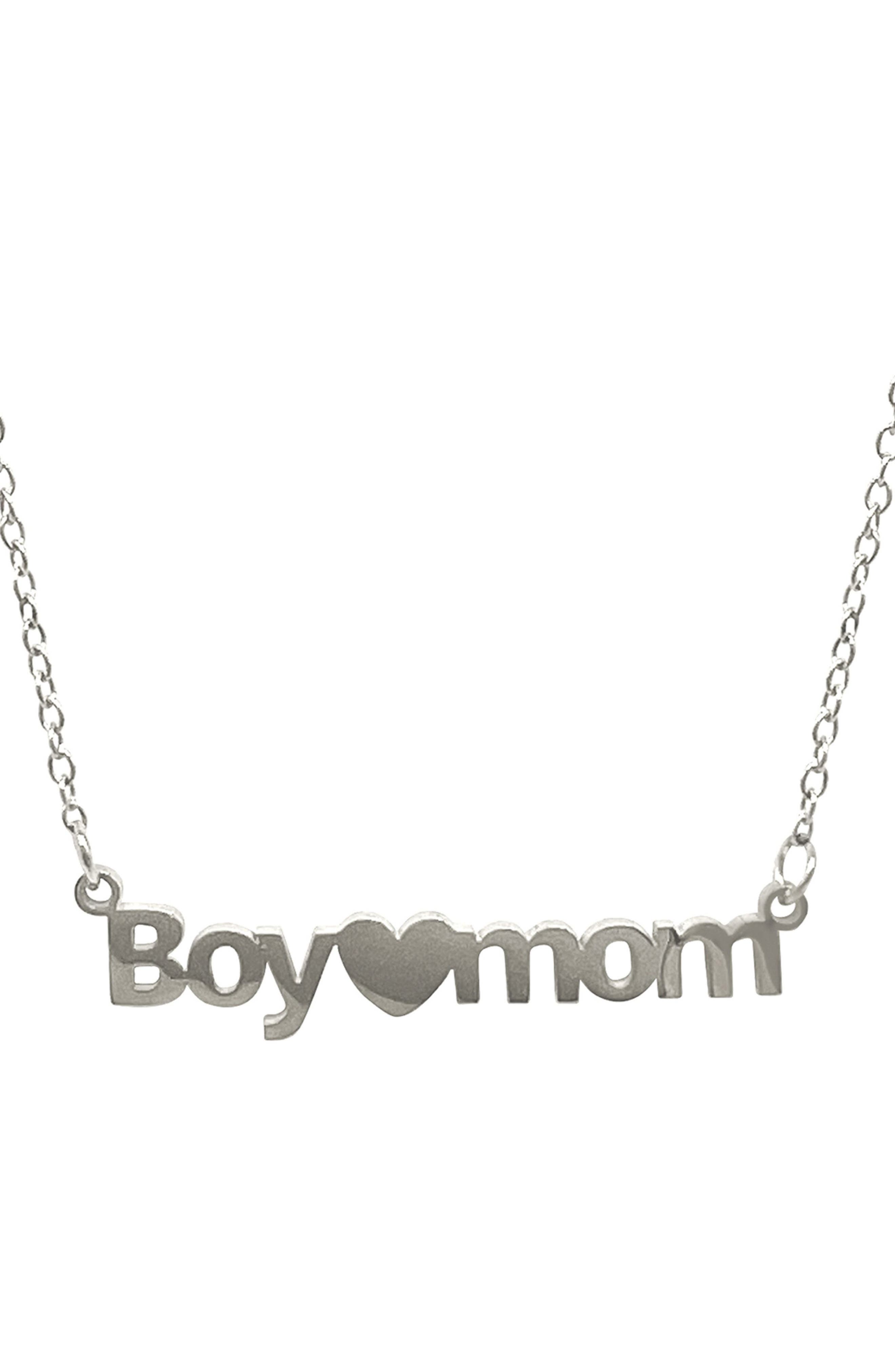 Adornia Water Resistant Boy Mama Heart Script Necklace (Women ...