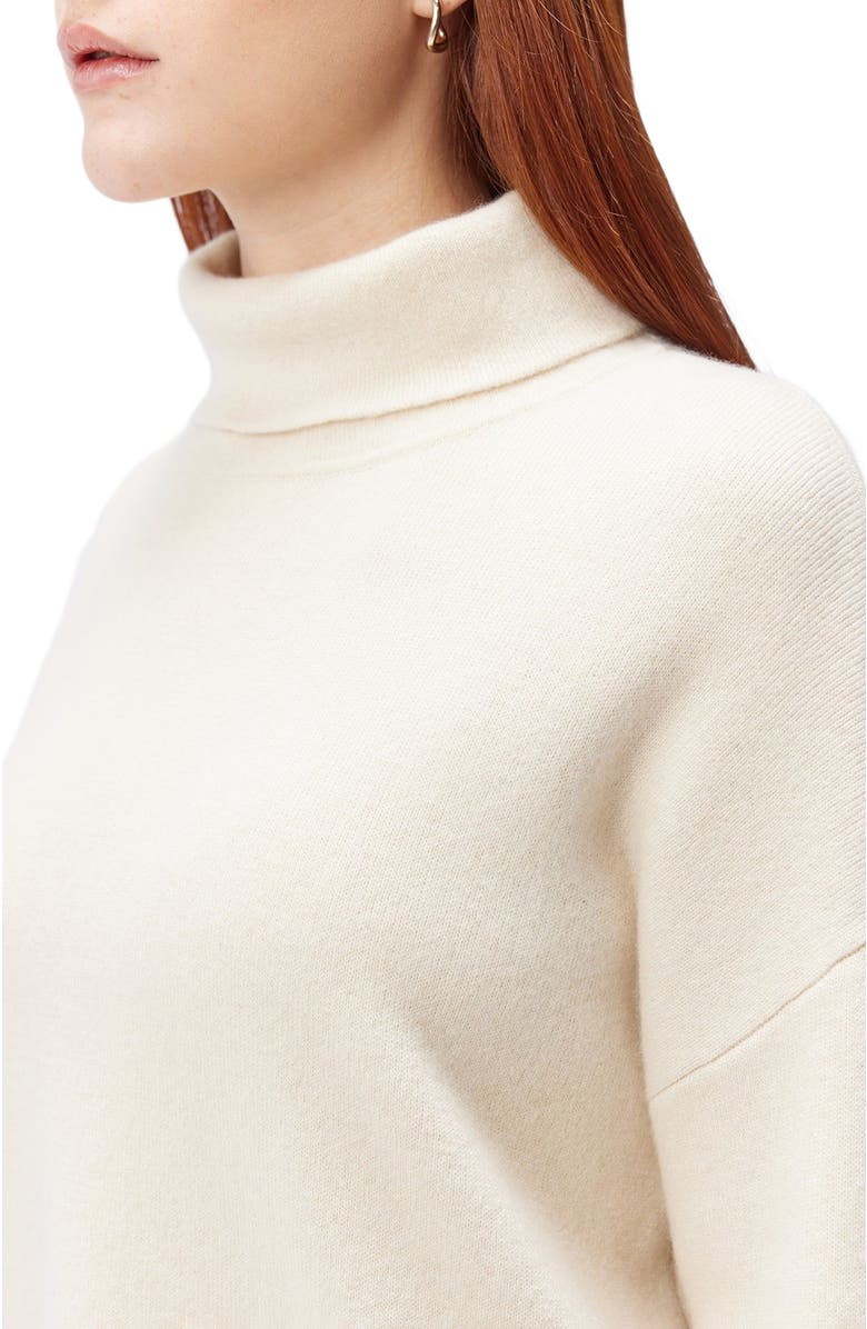 GOBI Mongolian Cashmere Organic Color Cashmere Roll-Neck Sweater, Alternate, color, Off White