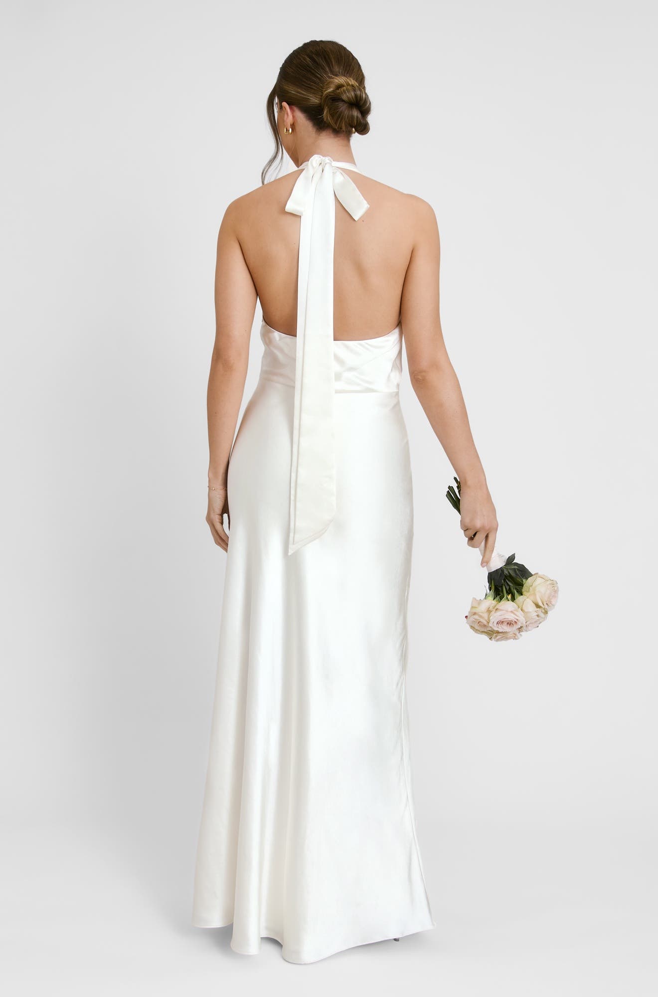 Six Stories Plunge Knot Neck Scarf Bridesmaid Dress in Ivory at Nordstrom, Size 6