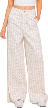 FLYING TOMATO Floral Wide Leg Pants