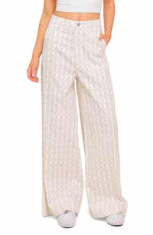 FLYING TOMATO Floral Wide Leg Pants