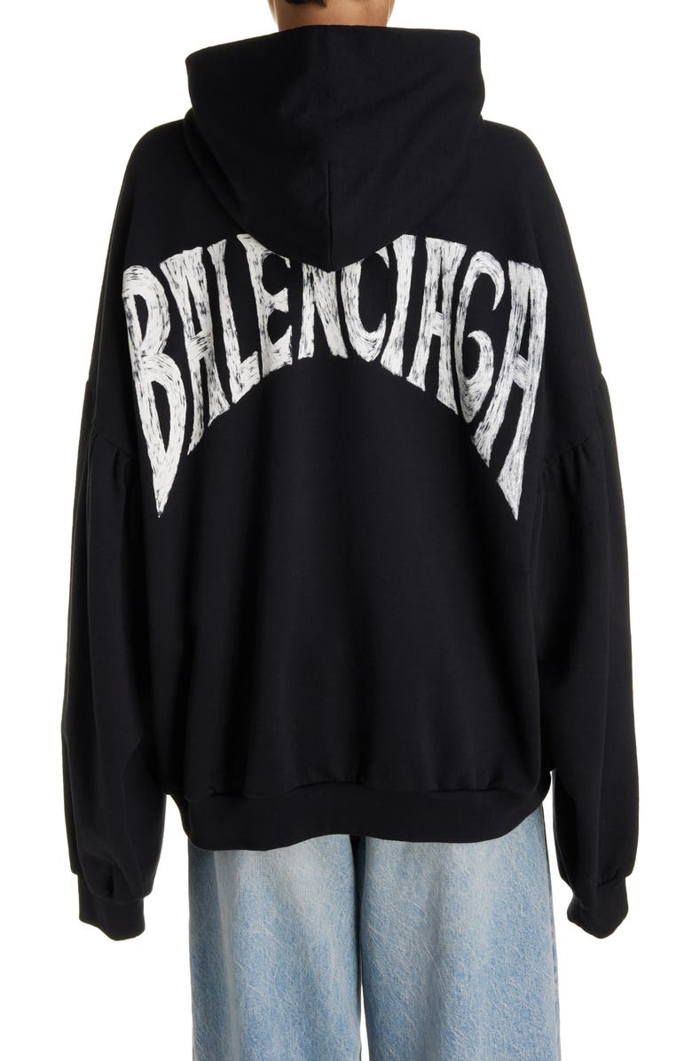 Balenciaga Paris Tropical Oversize Cotton Fleece Graphic Hoodie, Alternate, color, 