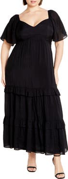 City Chic Marci Ruffle Tiered Maxi Dress