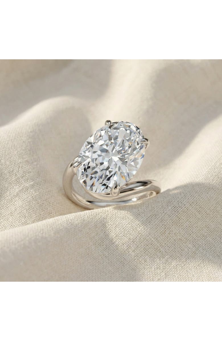 Bliss Diamond Certified 7Ct Aire Oval Cut Diamond Solitaire Engagement Ring 14k Gold Lab Grown, Alternate, color, 14K White Gold