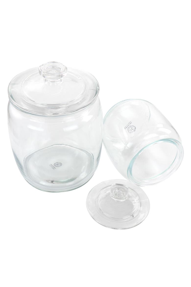 4 Piece 2.1 and 1 Quart Glass Canister Set, Alternate, color, Clear
