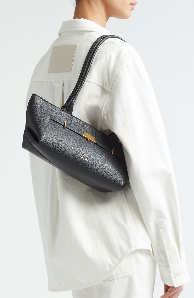 DeMellier The New York Leather Shoulder Bag, Alternate, color, Black