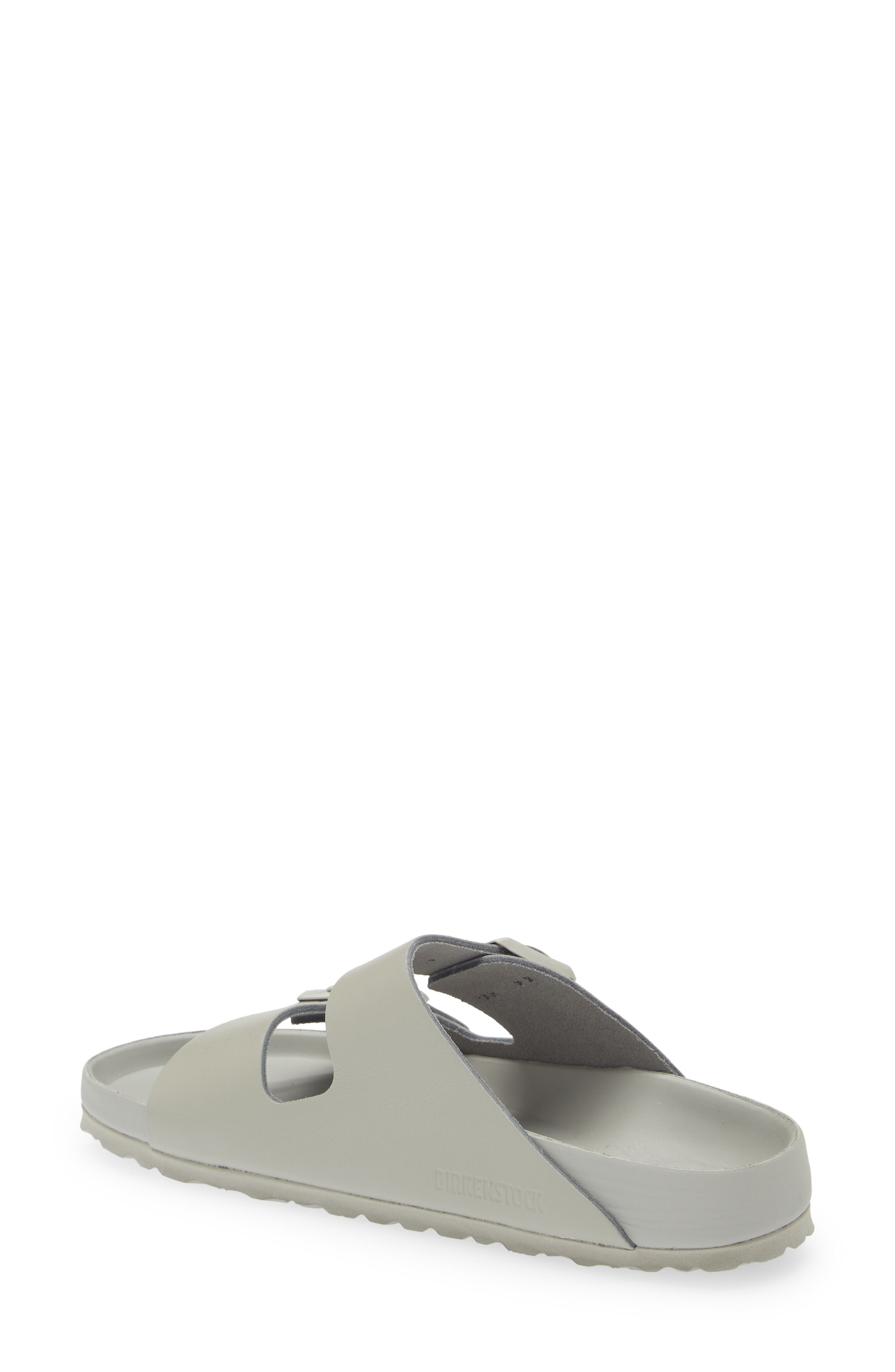 Birkenstock Arizona Exquisite Leather Slide Sandal, Alternate, color, Mineral Gray