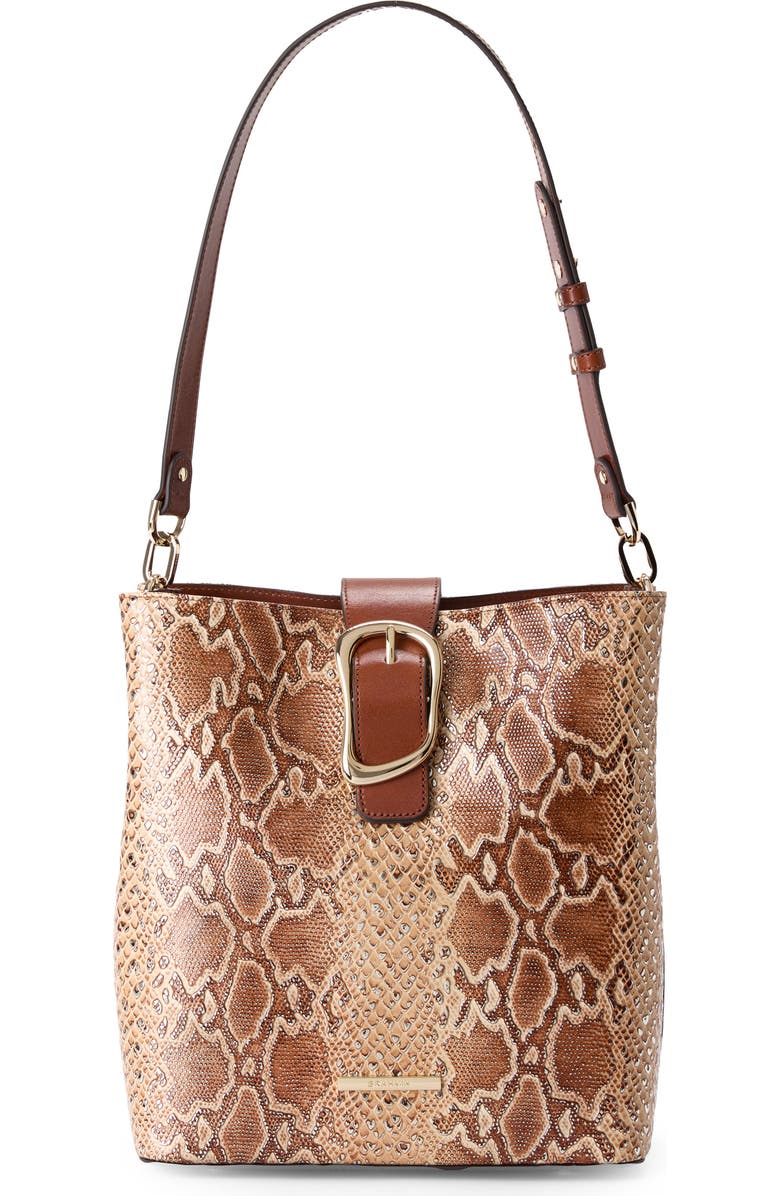Brahmin Celina Snake Embossed Leather Shoulder Bag, Main, color,
