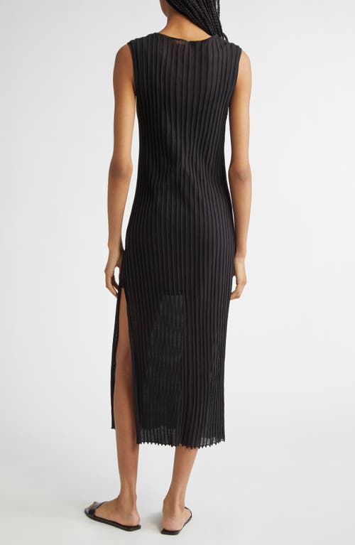 Loulou De Saison Ada Rib Midi Dress In Black