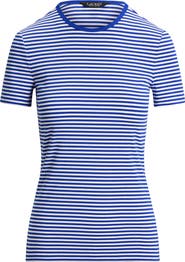Lauren Ralph Lauren Stripe Cotton Blend T-Shirt