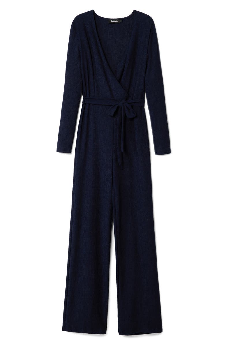 Desigual Leeds Textured Long Sleeve Jumpsuit, Alternate, color,