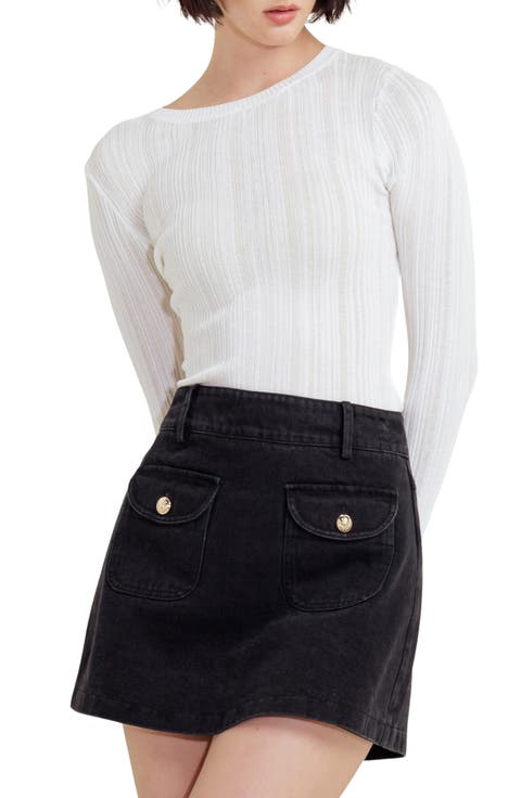 Rib Long Sleeve Top