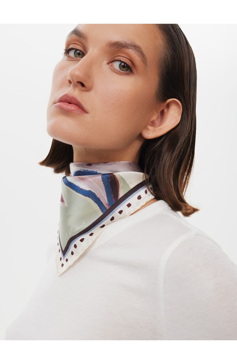 Alas Hand Rolled Floral Print Silk Bandana, Alternate, color, Print 
The Botanists Gift
