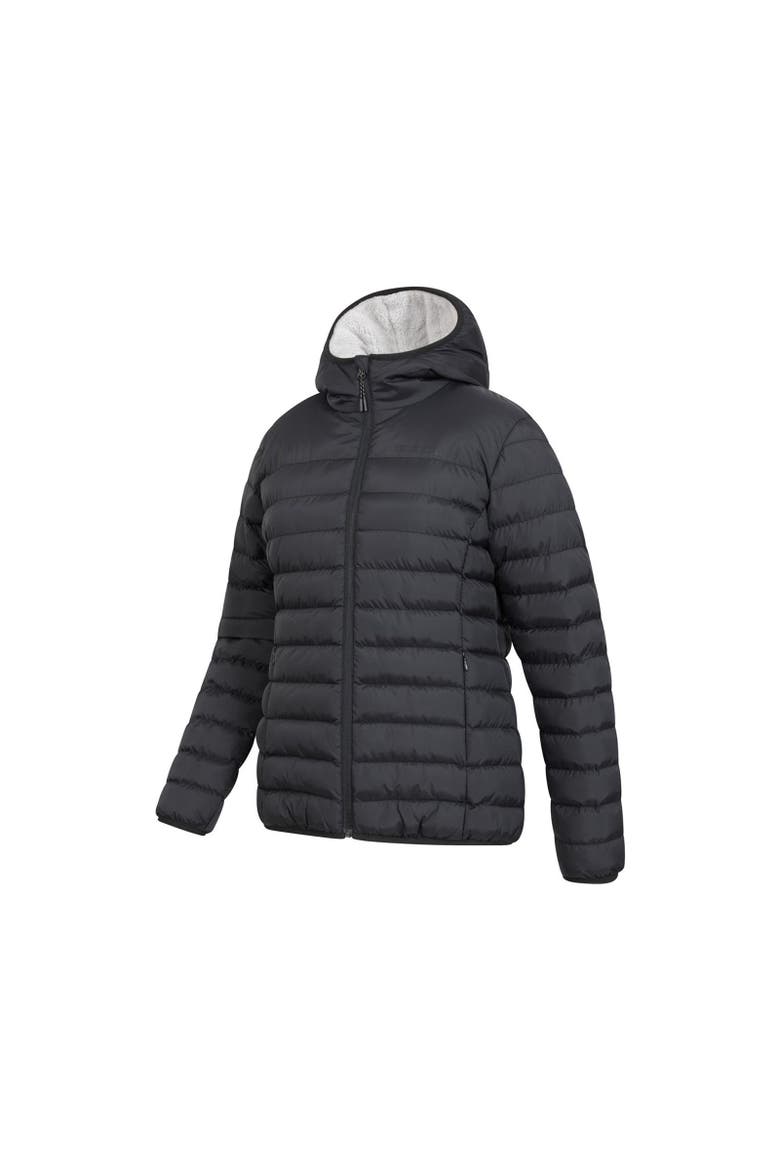 Faux Fur Lined Padded Jacket, Alternate, color, Black