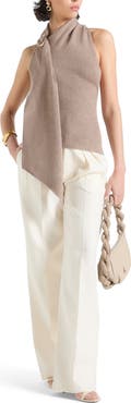 Manière De Voir Elodie Knitted Draped Halterneck Top